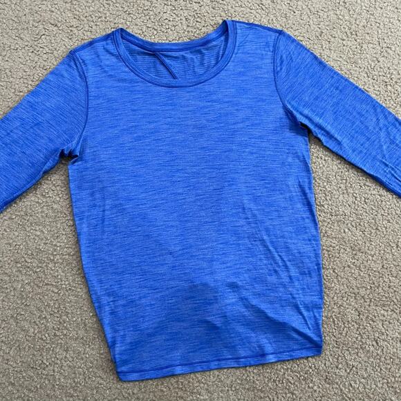 Lululemon Beat The Heat Long Sleeve Heathered Blazer Blue Size 6 - Picture 2 of 5